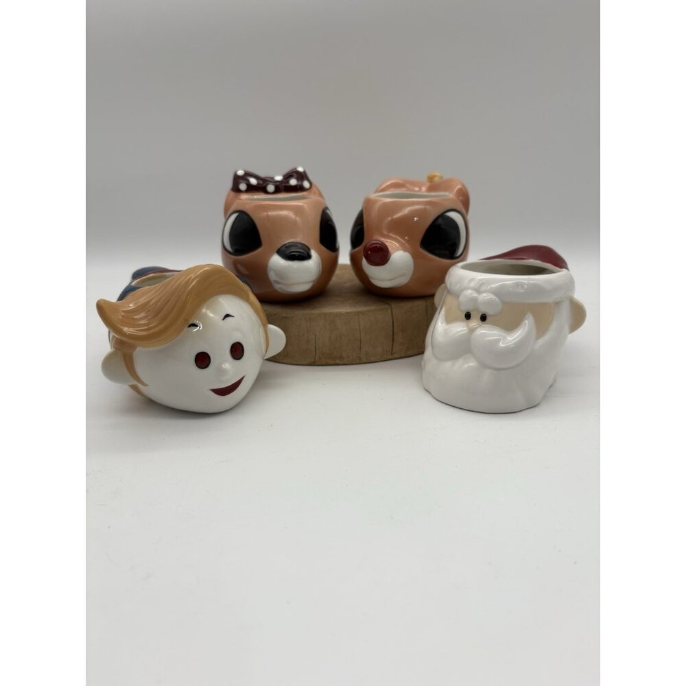 The Island of Misfit Toys Mug Cup Lot: Hermey Rudolph Clarice Santa, Enesco